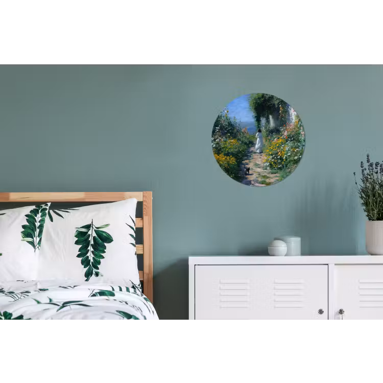 Wandcirkel - Aluminium - Kat - Vrouw - Bloemen - Huis — 4