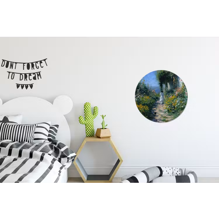 Wandcirkel - Aluminium - Kat - Vrouw - Bloemen - Huis — 5