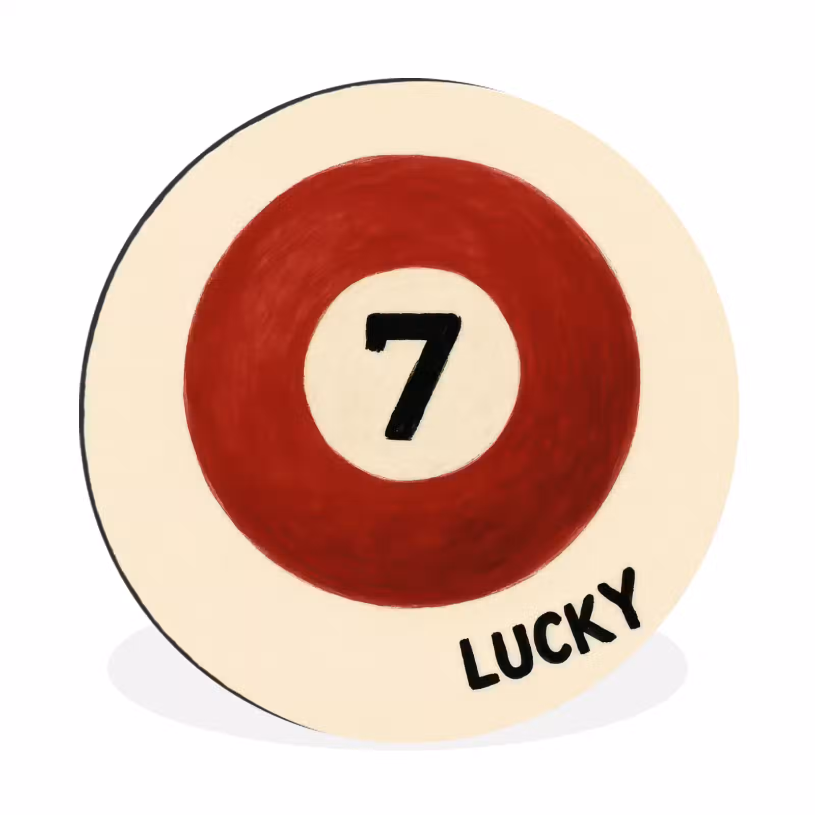 Wandcirkel - Aluminium - Cirkel - Zeven - Lucky - Rood — 1