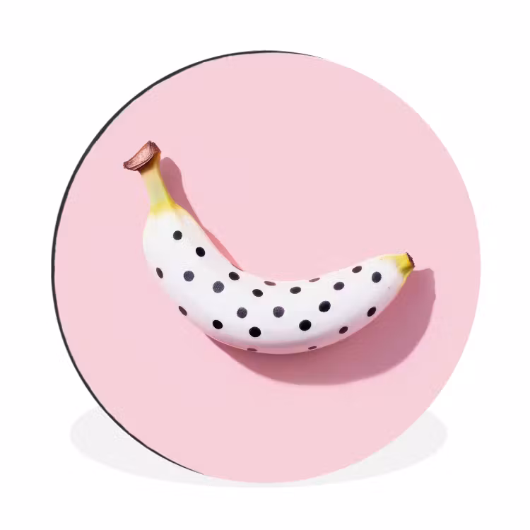 Wandcirkel - Aluminium - Banaan - Stippen - roze — 1