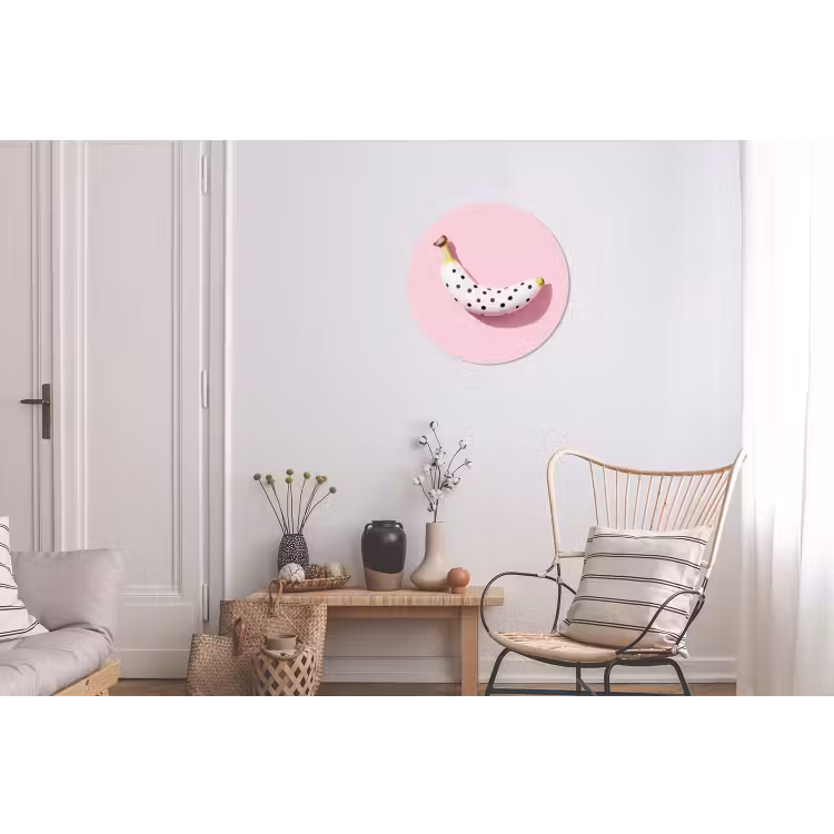 Wandcirkel - Aluminium - Banaan - Stippen - roze — 2