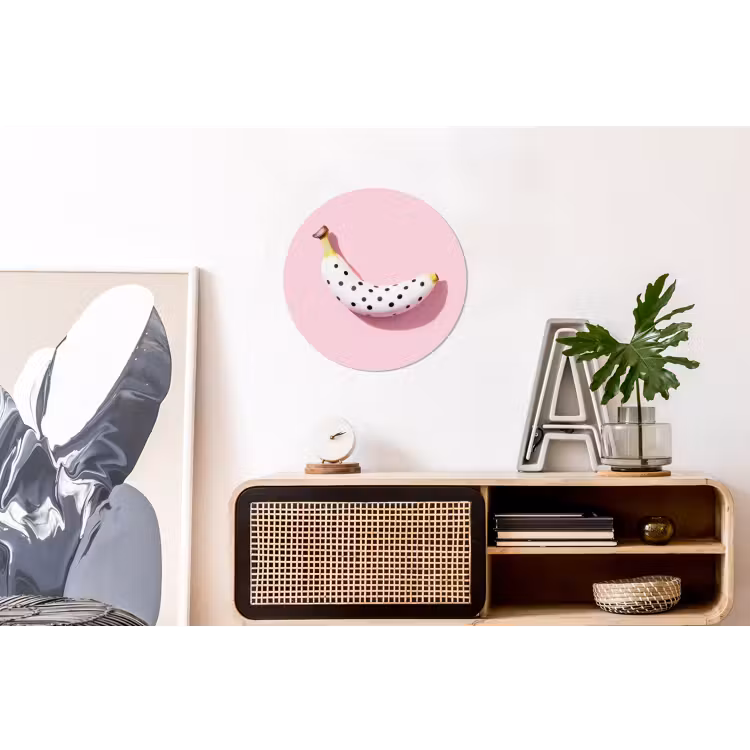 Wandcirkel - Aluminium - Banaan - Stippen - roze — 3