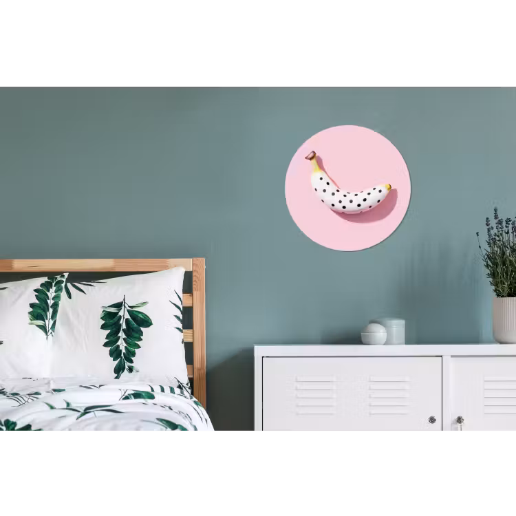 Wandcirkel - Aluminium - Banaan - Stippen - roze — 4