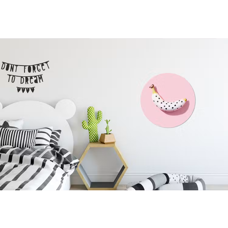 Wandcirkel - Aluminium - Banaan - Stippen - roze — 5