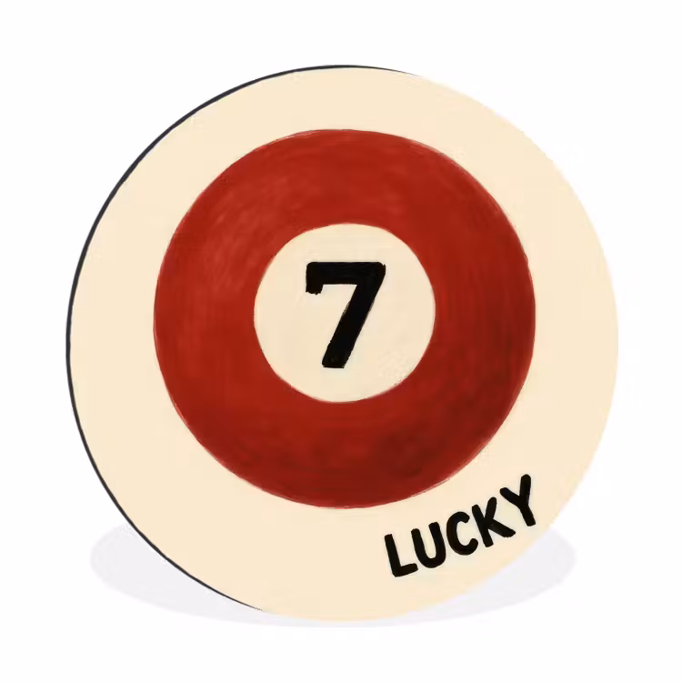 Wandcirkel - Aluminium - Cirkel - Zeven - Lucky - Rood — 1