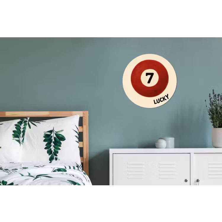 Wandcirkel - Aluminium - Cirkel - Zeven - Lucky - Rood — 4