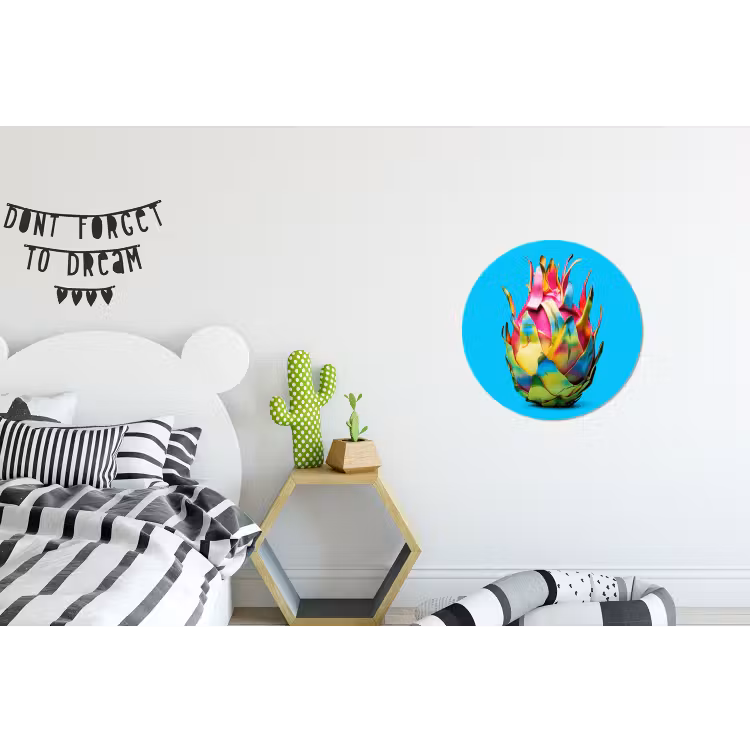 Wandcirkel - Aluminium - Drakenfruit - Blauw - Levendig — 5