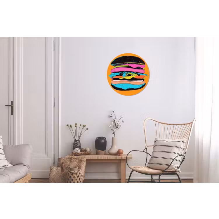 Wandcirkel - Aluminium - Hamburger - Kleurrijk - Speels — 2