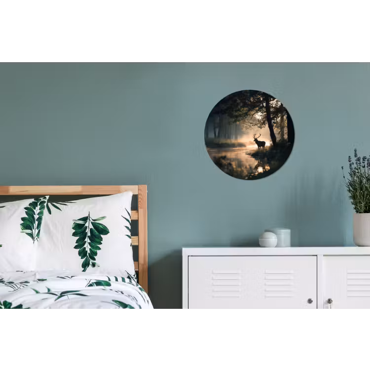 Wandcirkel - Aluminium - Hert - Bosbeek - Mystiek — 4