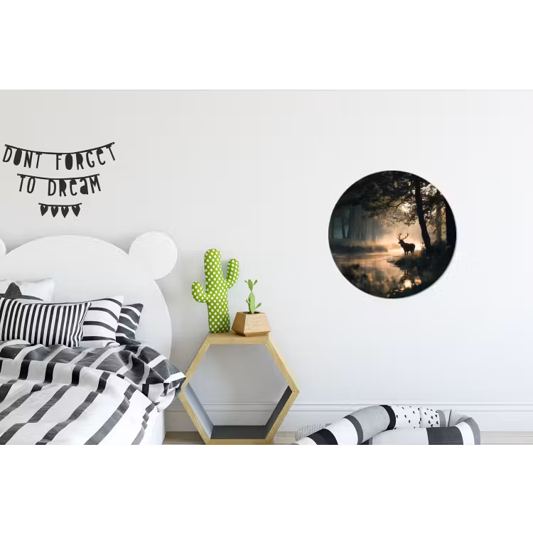 Wandcirkel - Aluminium - Hert - Bosbeek - Mystiek — 5