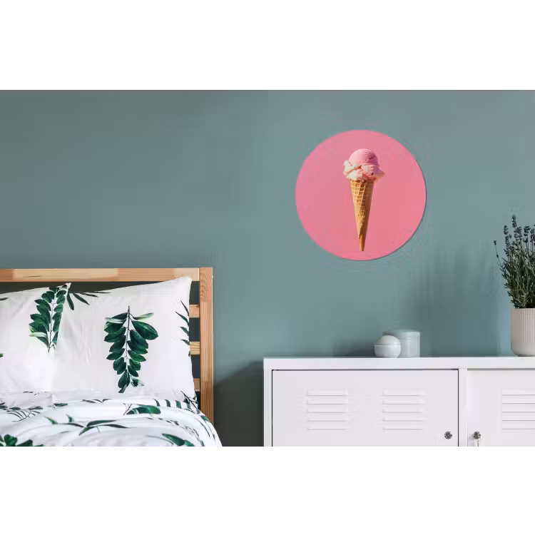 Wandcirkel - Aluminium - Hoorntje - Schepijs - Roze — 4
