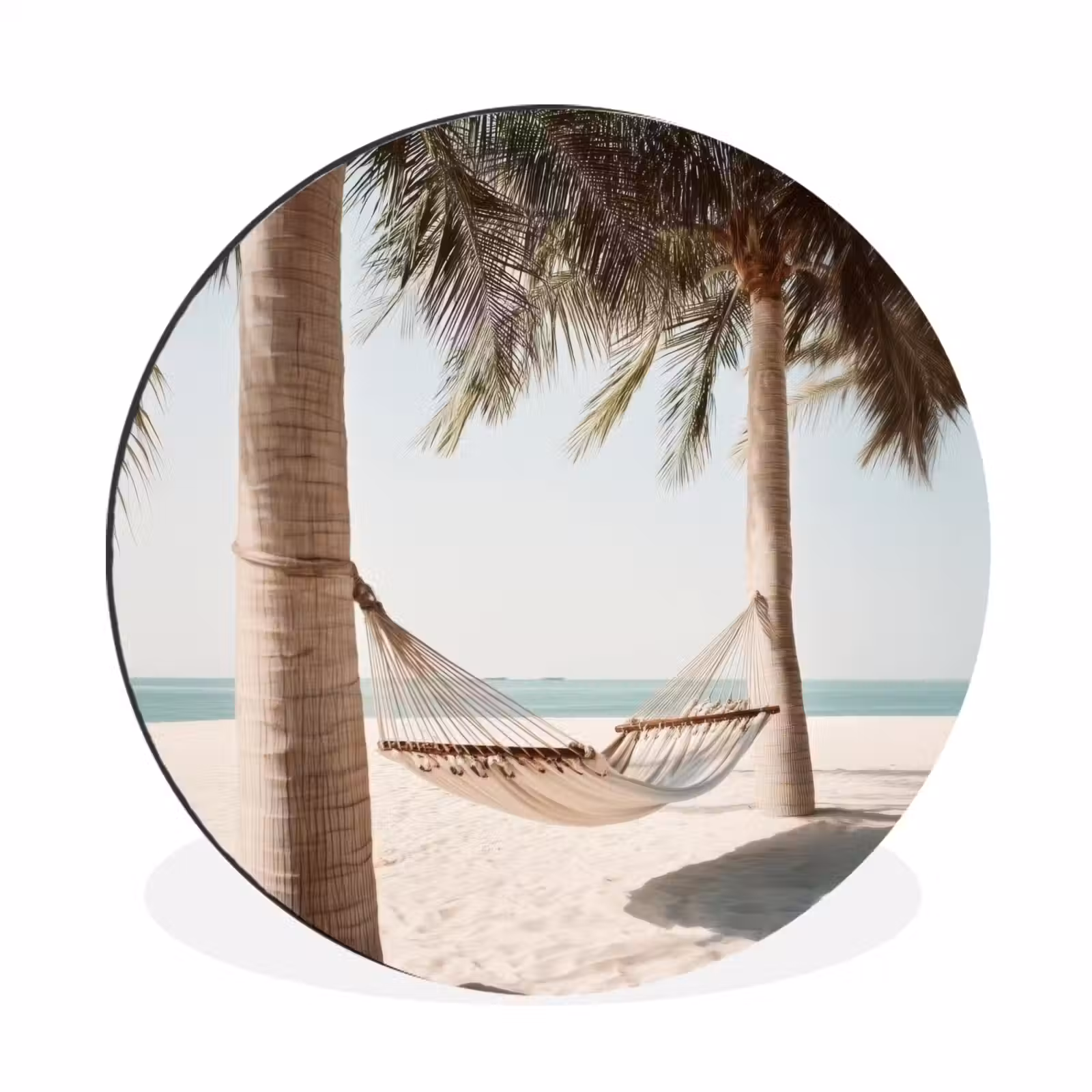 Wandcirkel - Aluminium - Hangmat - Palmbomen - Strand - Zee — 1