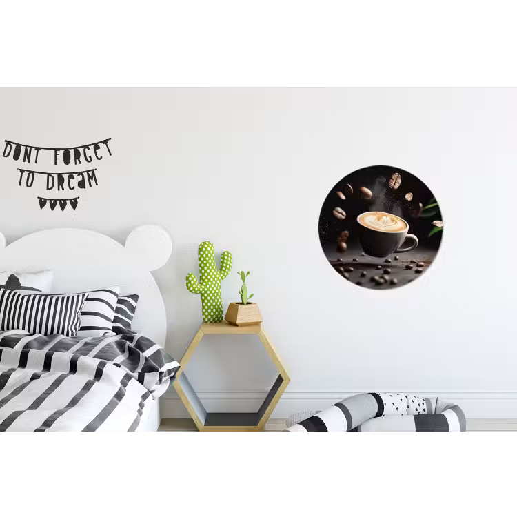Wandcirkel - Aluminium - Cappuccino - Kop - Bonen - Bruin — 5