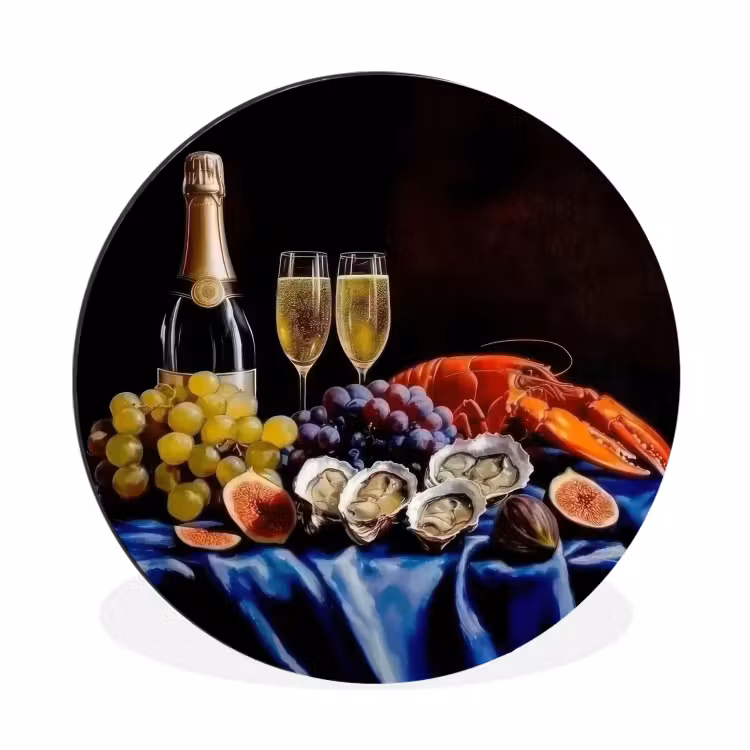 Wandcirkel - Aluminium - Champagne - Luxe - Oesters — 1