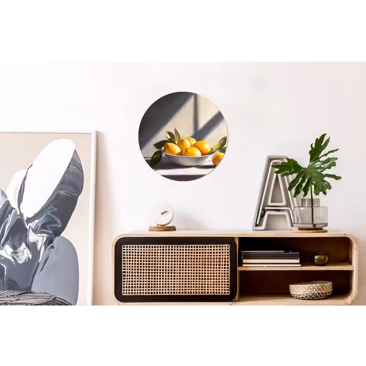 Wandcirkel - Aluminium - Citroenen - Stilleven - Geel — 3