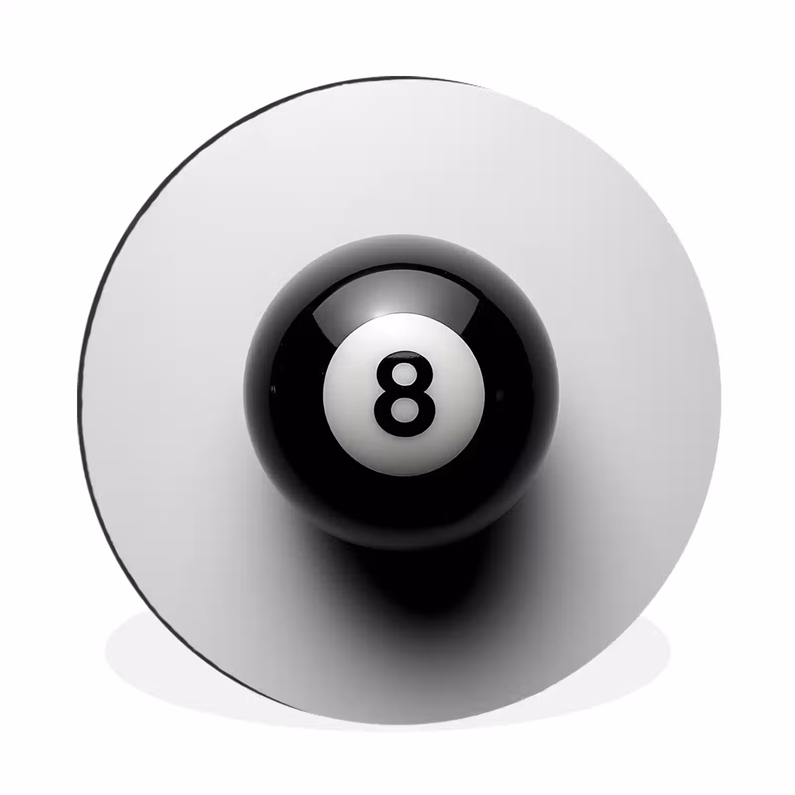 Wandcirkel - Aluminium - Biljartbal - Getal - Acht - Wit — 1