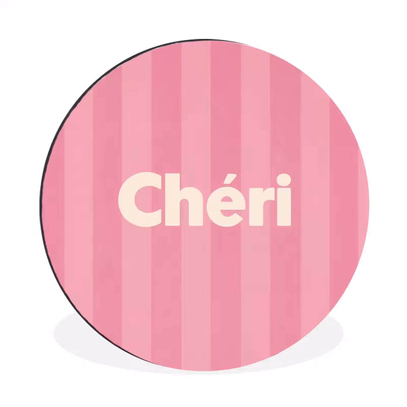Wandcirkel - Aluminium - Gestreept - Roze - Chéri — 1