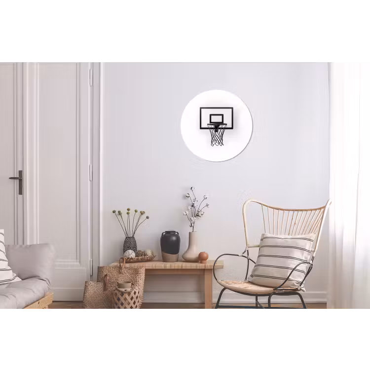 Wandcirkel - Aluminium - Basketbalbord - Minimalistisch - Zwart — 2