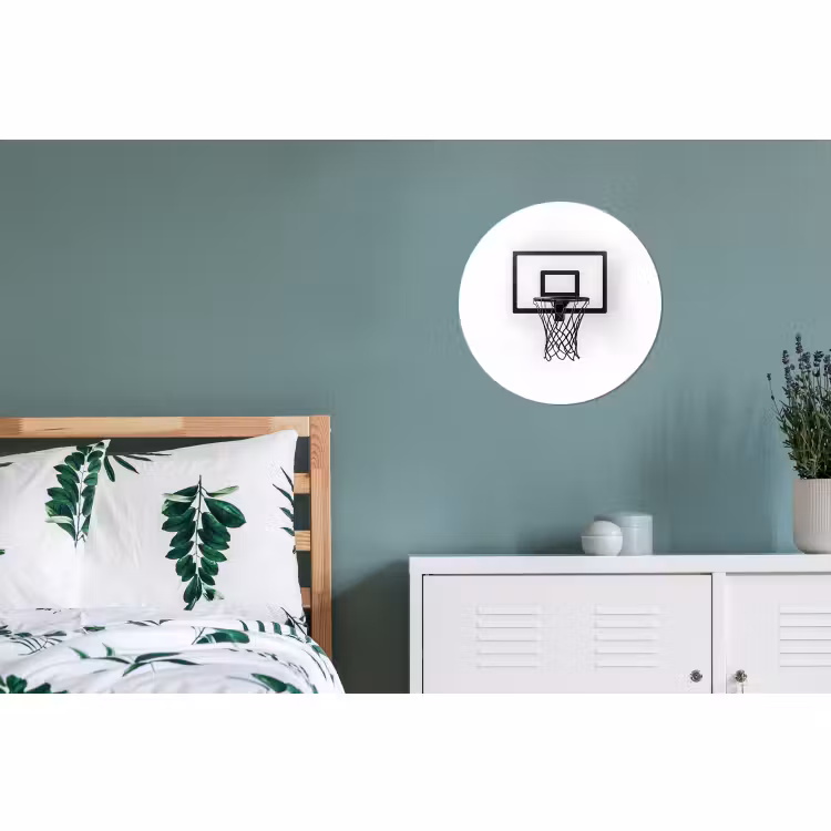 Wandcirkel - Aluminium - Basketbalbord - Minimalistisch - Zwart — 4
