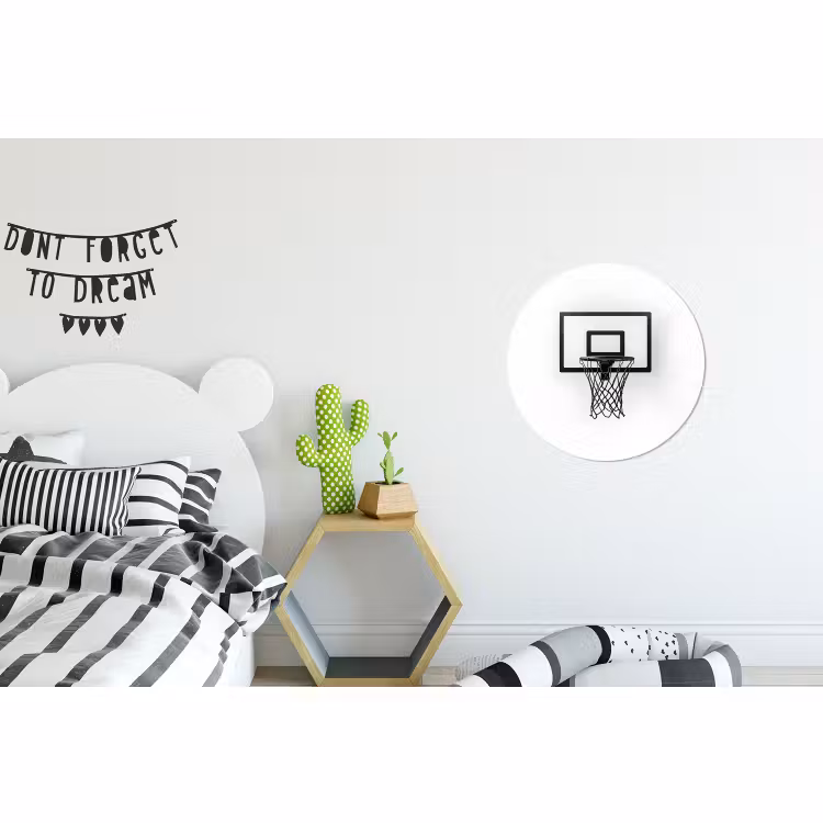 Wandcirkel - Aluminium - Basketbalbord - Minimalistisch - Zwart — 5