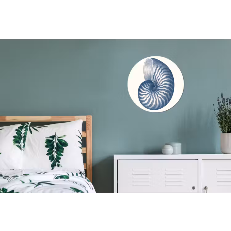 Wandcirkel - Aluminium - Blauw - Schelp - Spiraal — 4