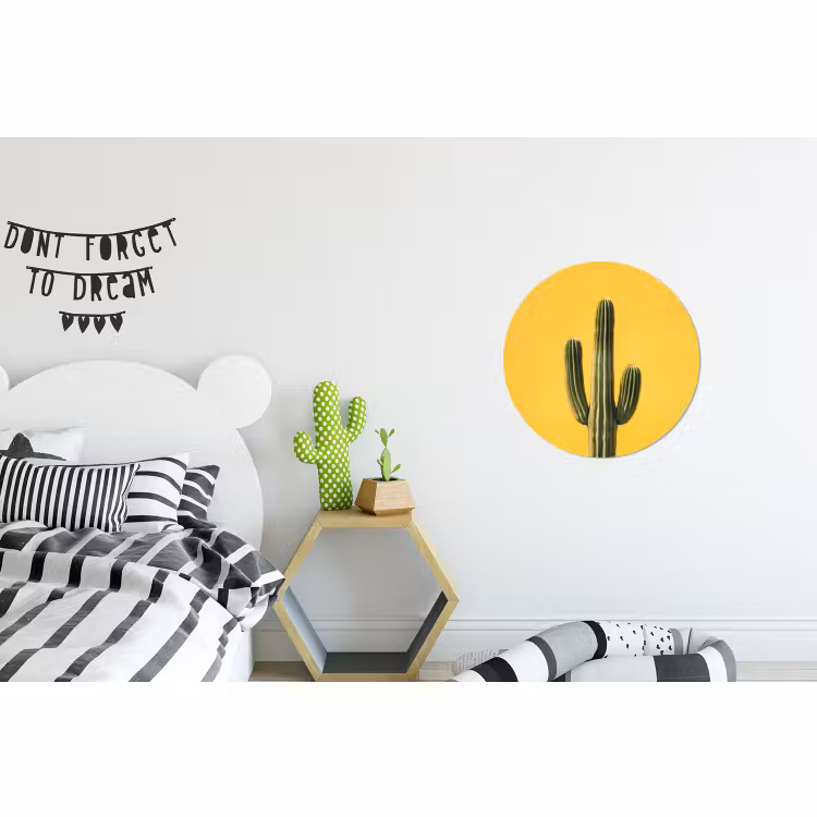 Wandcirkel - Aluminium - Cactus - Groen - Minimalistisch — 5