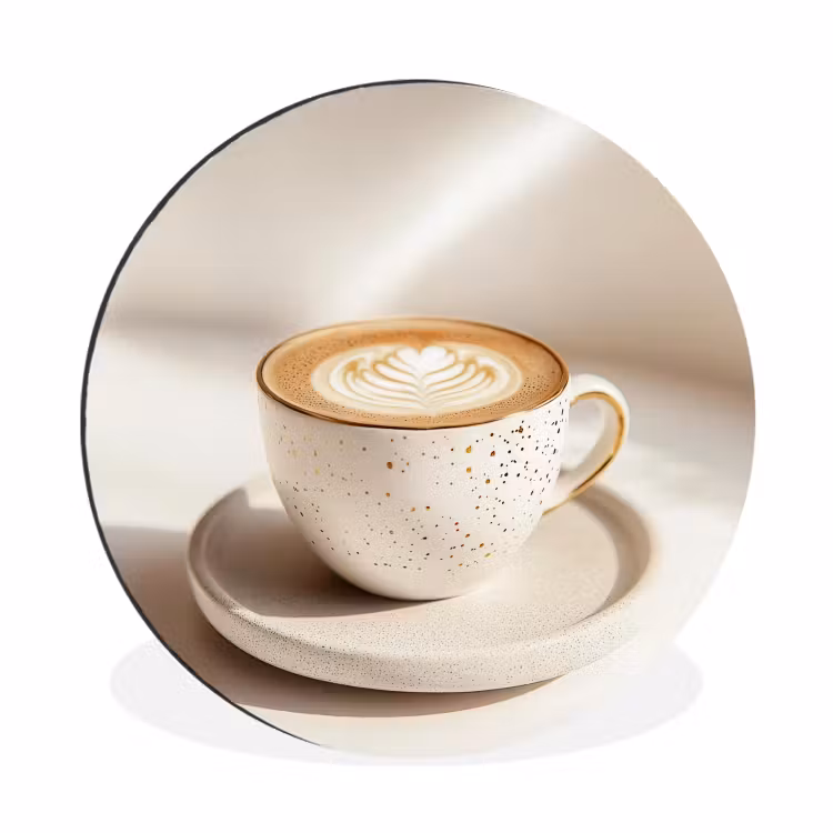 Wandcirkel - Aluminium - Cappuccino - Schuim - Schotel - Beige — 1