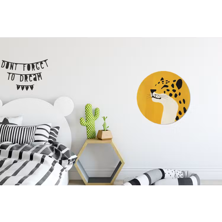 Wandcirkel - Aluminium - Cheetah - Illustratie - Geel — 5