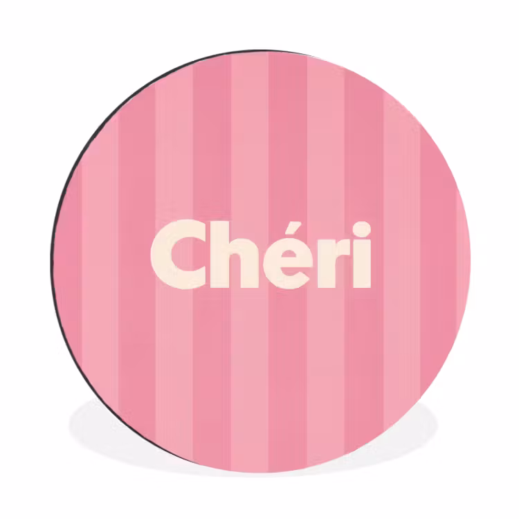 Wandcirkel - Aluminium - Gestreept - Roze - Chéri — 1