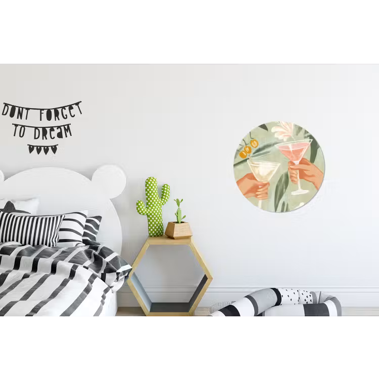 Wandcirkel - Aluminium - Glazen - Proosten - Bladeren - Groen — 5
