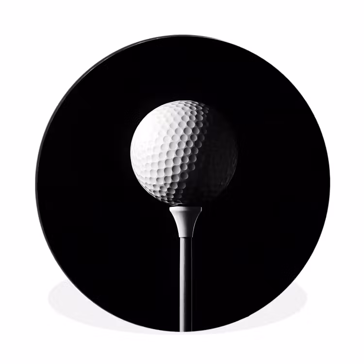Wandcirkel - Aluminium - Golfbal - Minimalistisch - Wit — 1