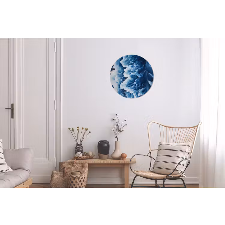 Wandcirkel - Aluminium - Golven - Blauw - Schuim — 2