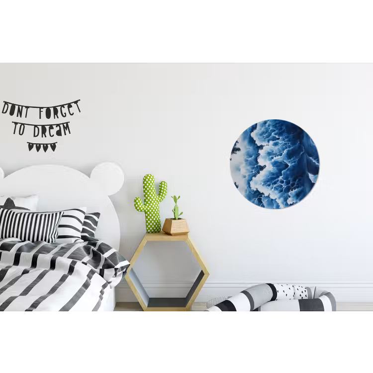 Wandcirkel - Aluminium - Golven - Blauw - Schuim — 5