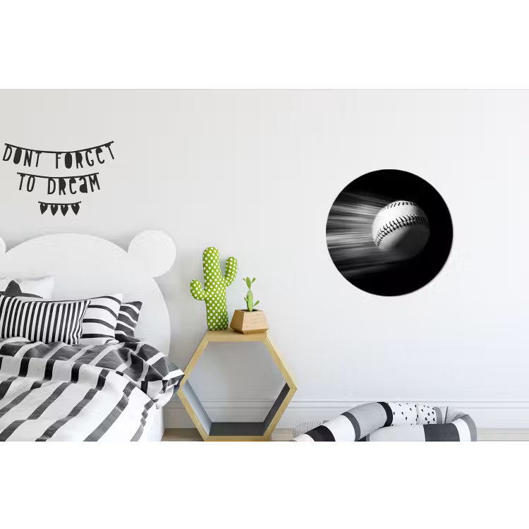 Wandcirkel - Aluminium - Honkbal - Wit - Vliegt — 5