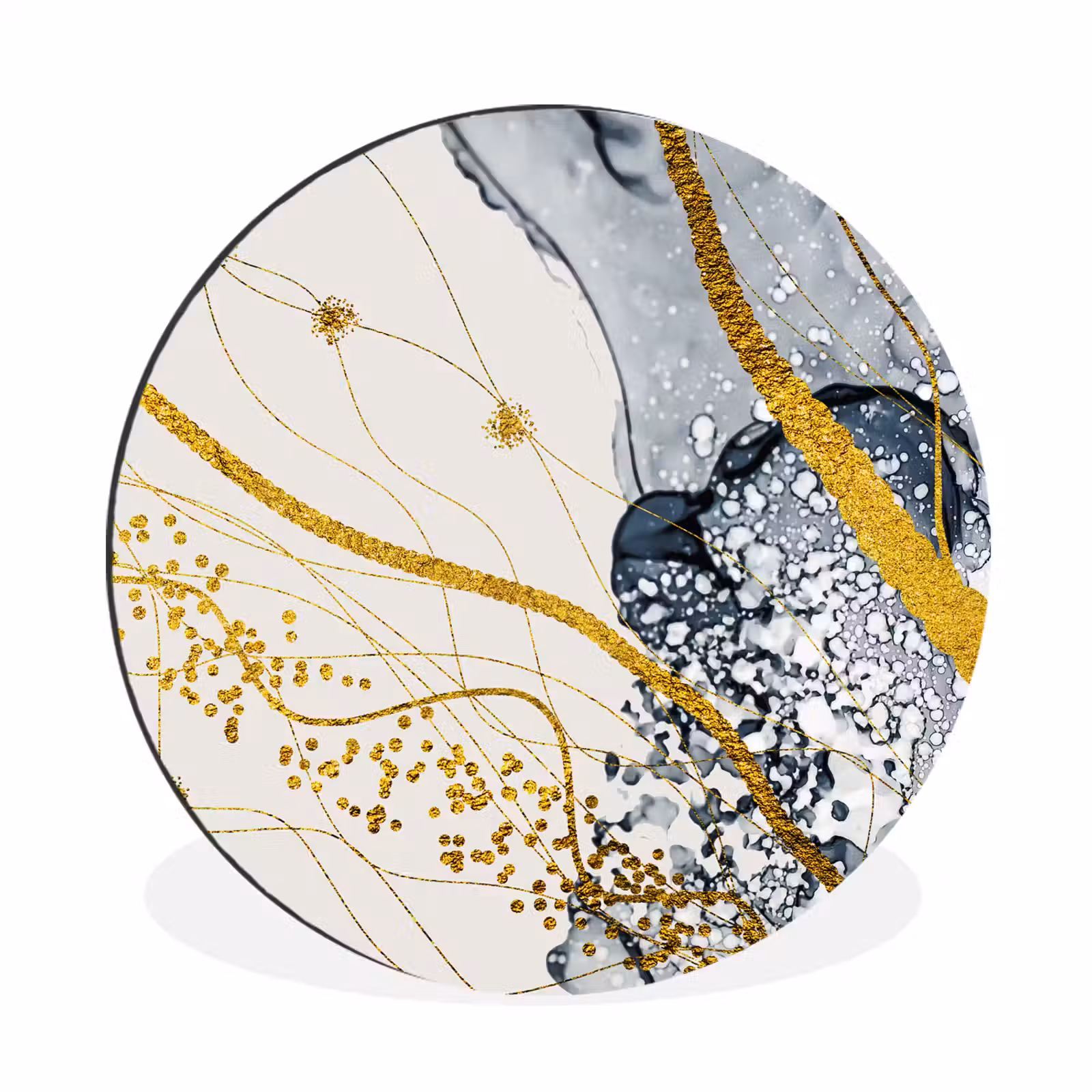 Wandcirkel - Aluminium - Abstract - Goud - Natuur - Kunst — 1