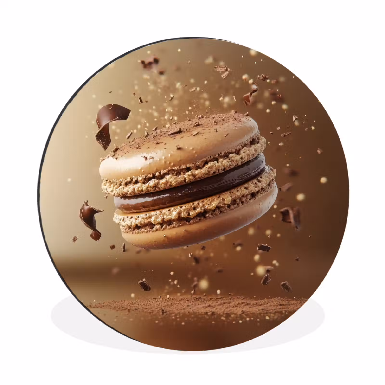 Wandcirkel - Aluminium - Chocolade - Macarons - Eten - Snoep — 1