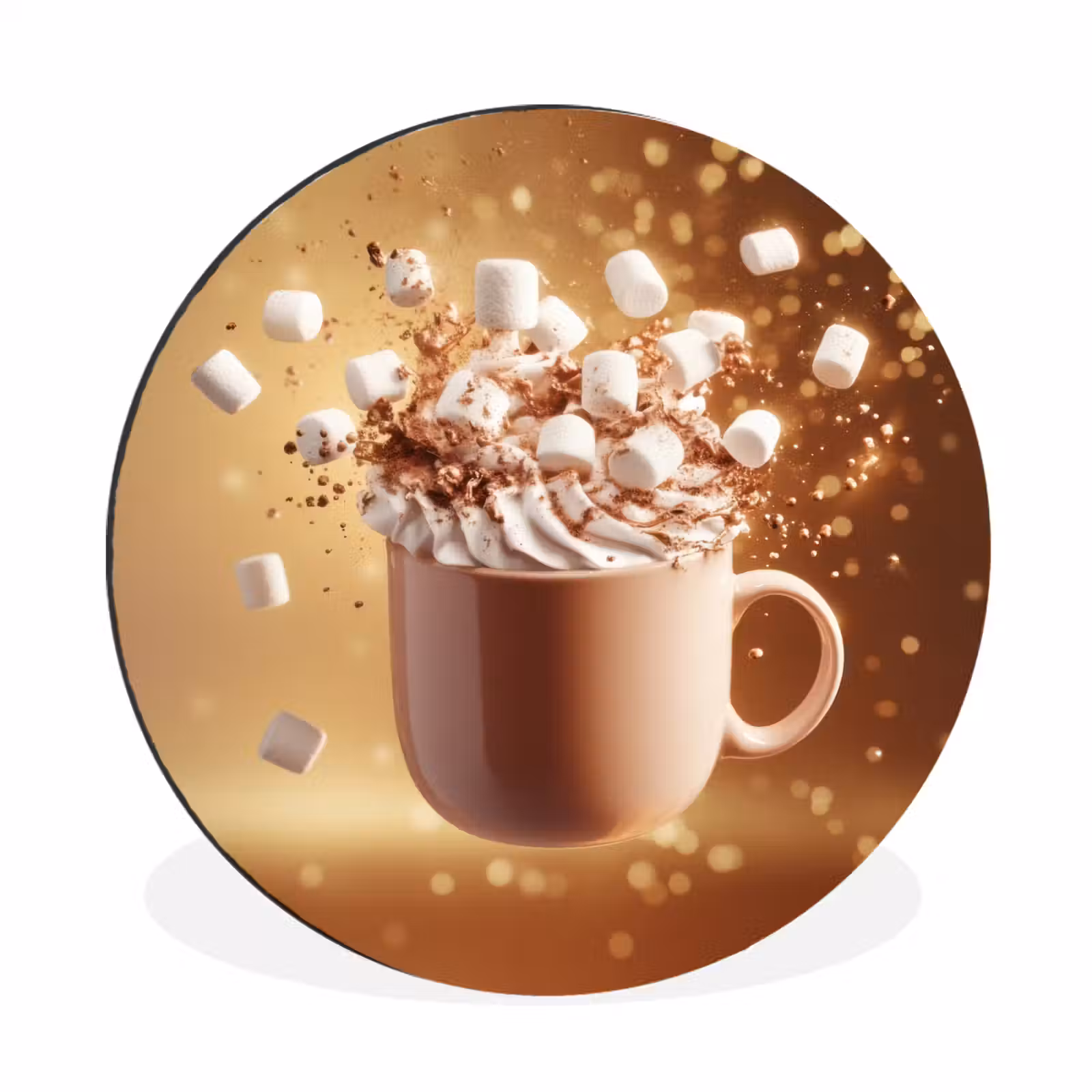 Wandcirkel - Aluminium - Chocomelk - Drinken - Warm - Bruin — 1