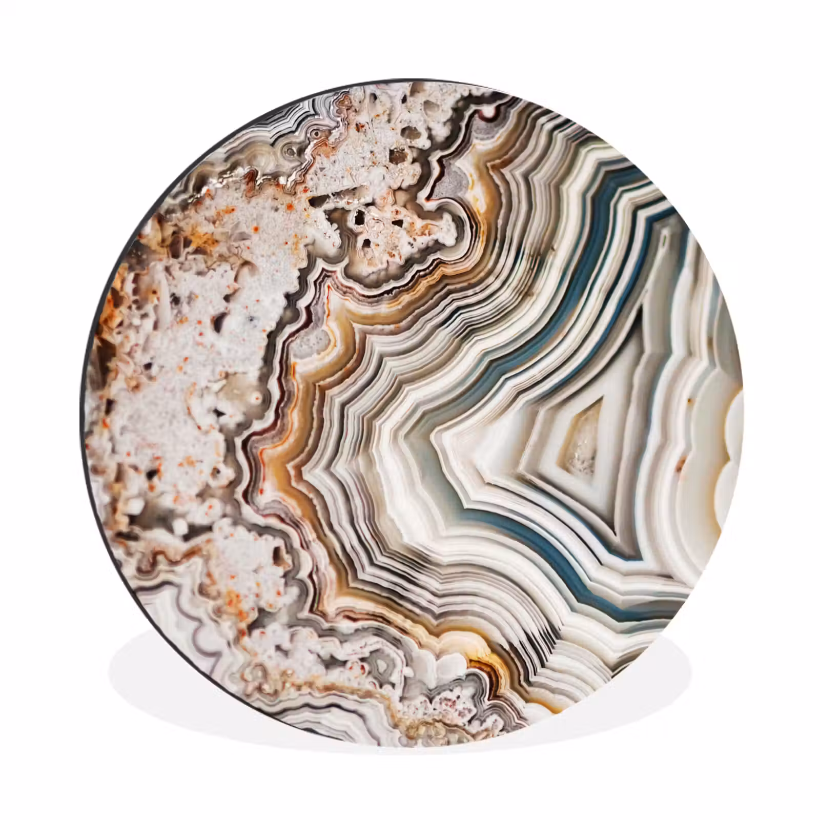 Wandcirkel - Aluminium - Edelsteen - Marmer - Natuur - Abstract — 1
