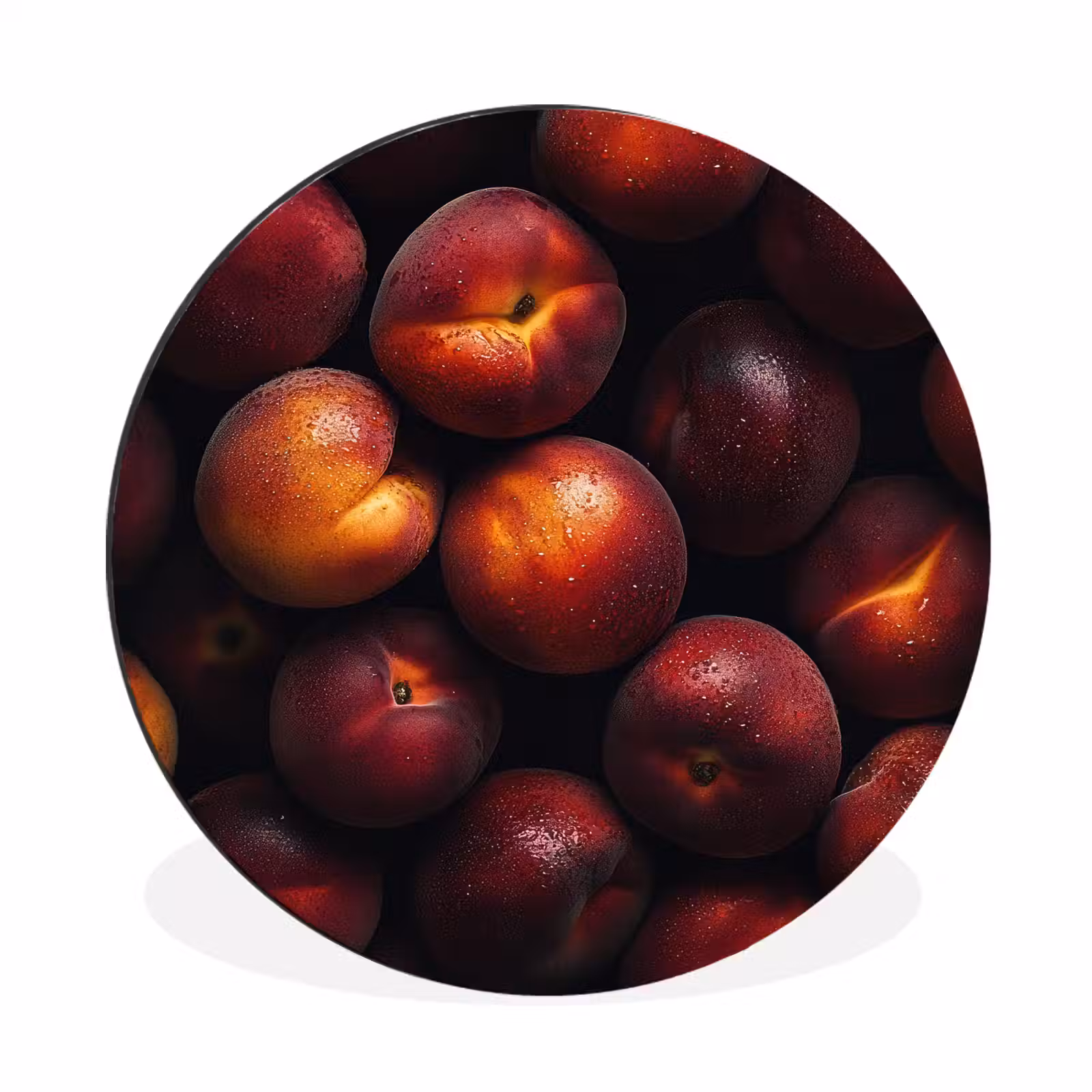 Wandcirkel - Aluminium - Fruit - Close up - Nectarines — 1