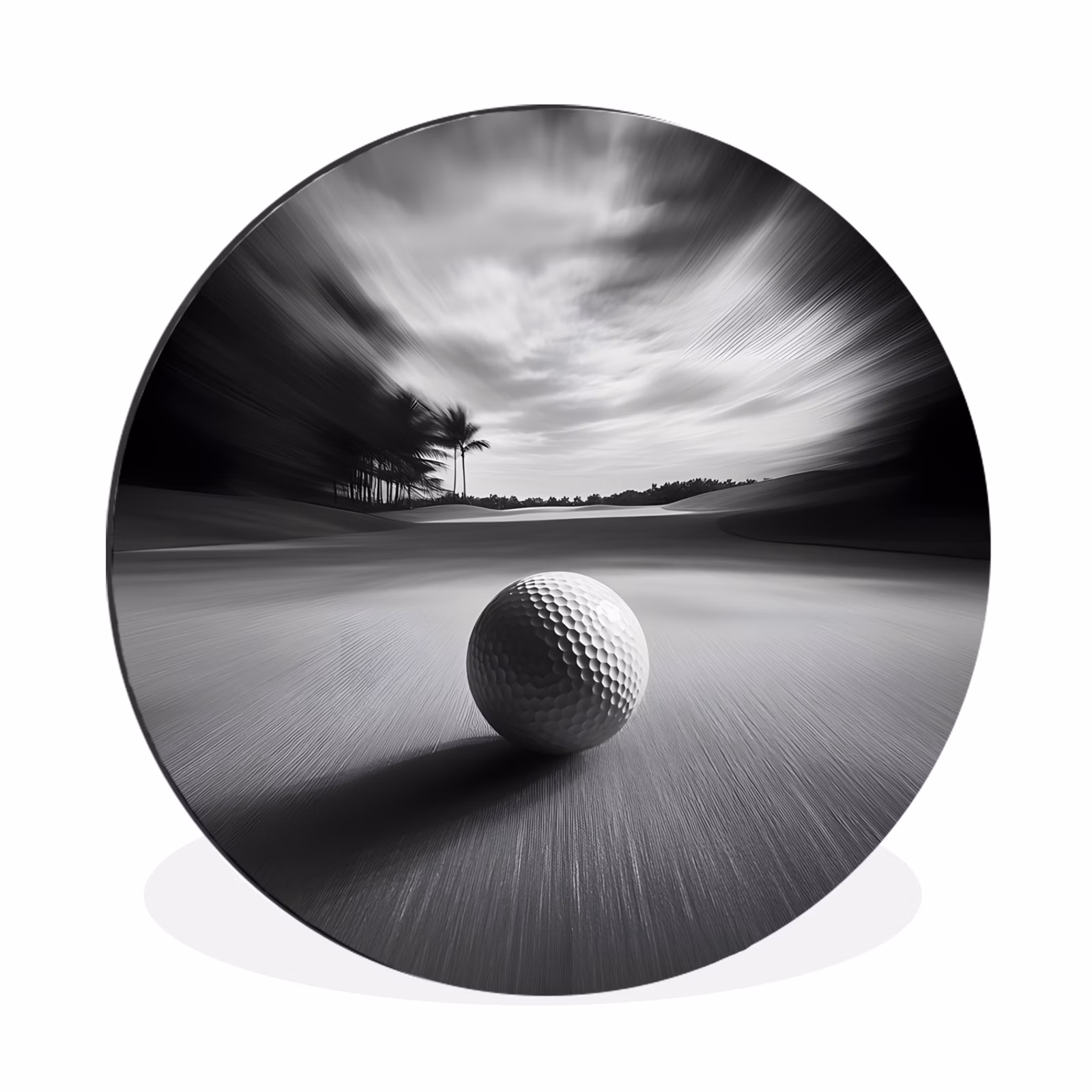 Wandcirkel - Aluminium - Golfbal - Wazig - Zwart — 1