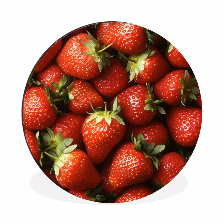 Wandcirkel - Aluminium - Aardbei - Fruit - Rood — 1
