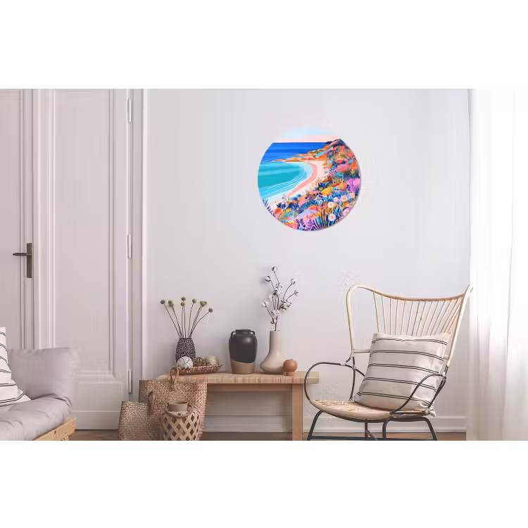 Wandcirkel - Aluminium - Bloemenweide - Zee - Zomers — 2