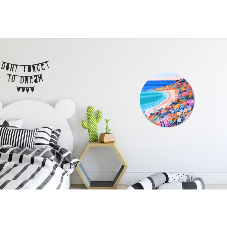 Wandcirkel - Aluminium - Bloemenweide - Zee - Zomers — 5