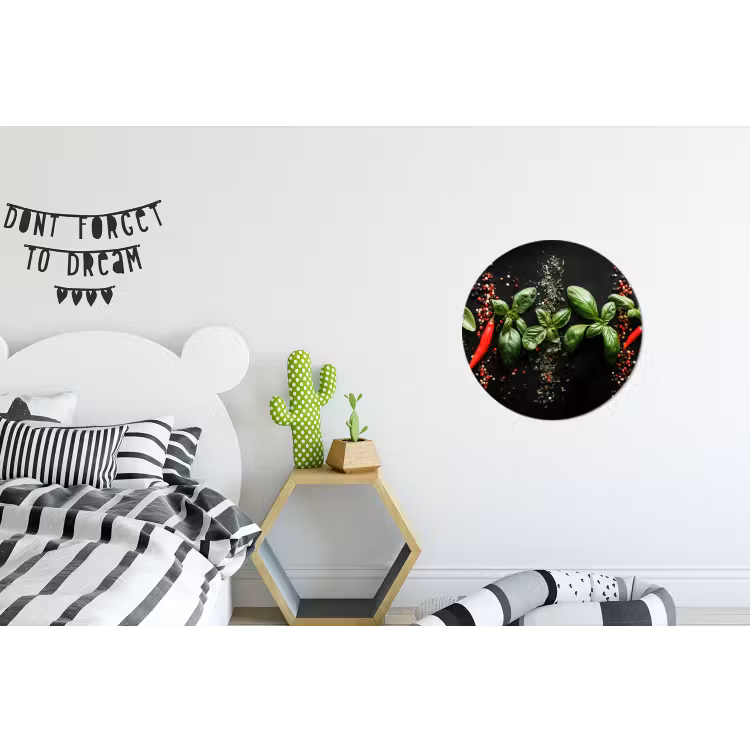 Wandcirkel - Aluminium - Chilipepers - Basilicum - Blaadjes - Rood — 5