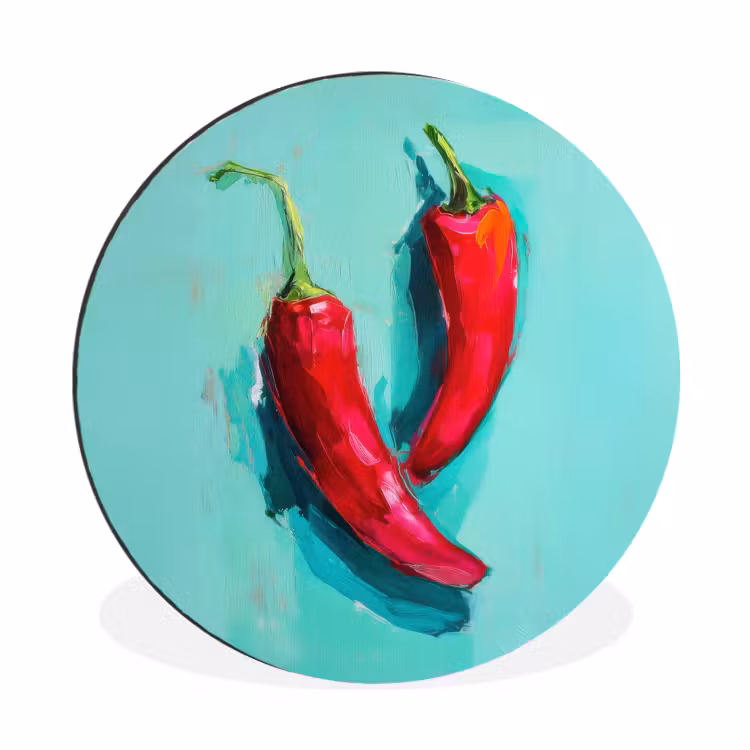 Wandcirkel - Aluminium - Chilipepers - Geverfd - Rood — 1