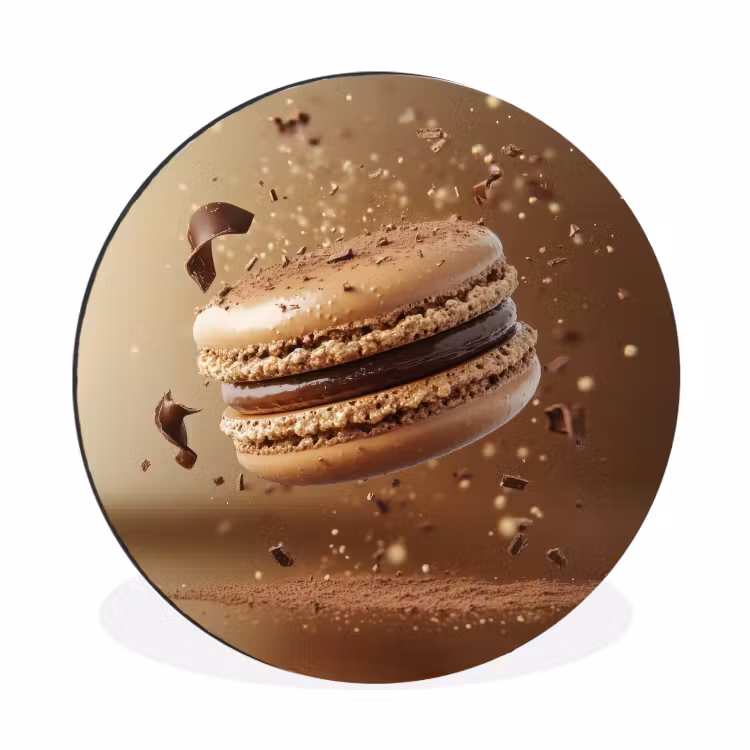 Wandcirkel - Aluminium - Chocolade - Macarons - Eten - Snoep — 1