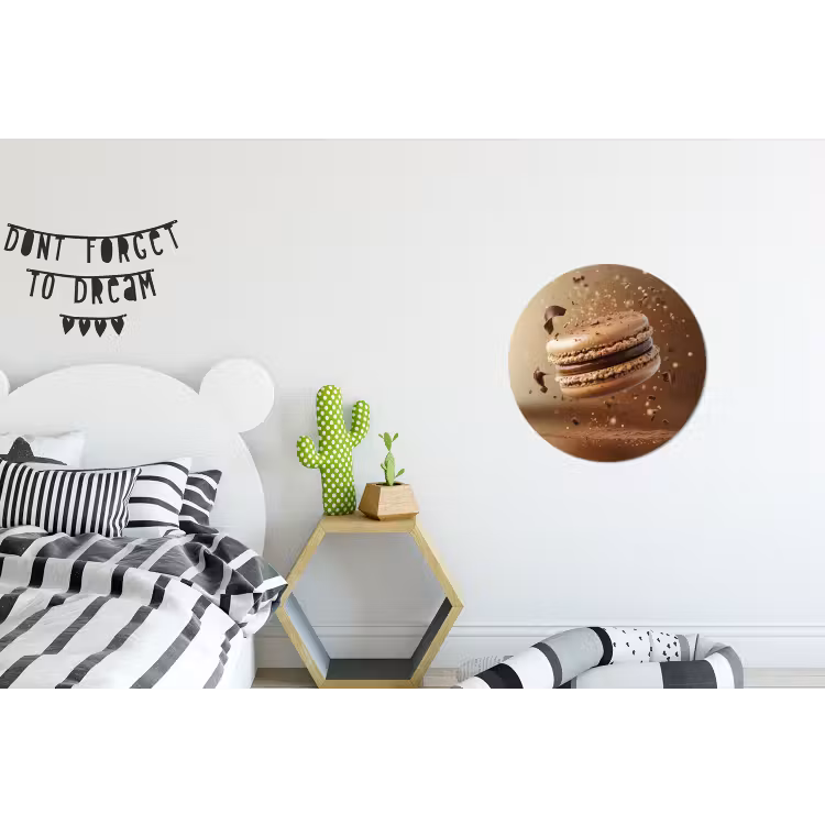 Wandcirkel - Aluminium - Chocolade - Macarons - Eten - Snoep — 5
