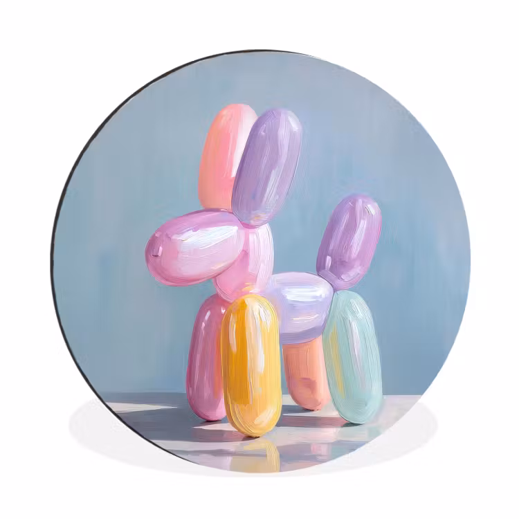 Wandcirkel - Aluminium - Dier - Ballon - Pasteltinten - Glanzend — 1