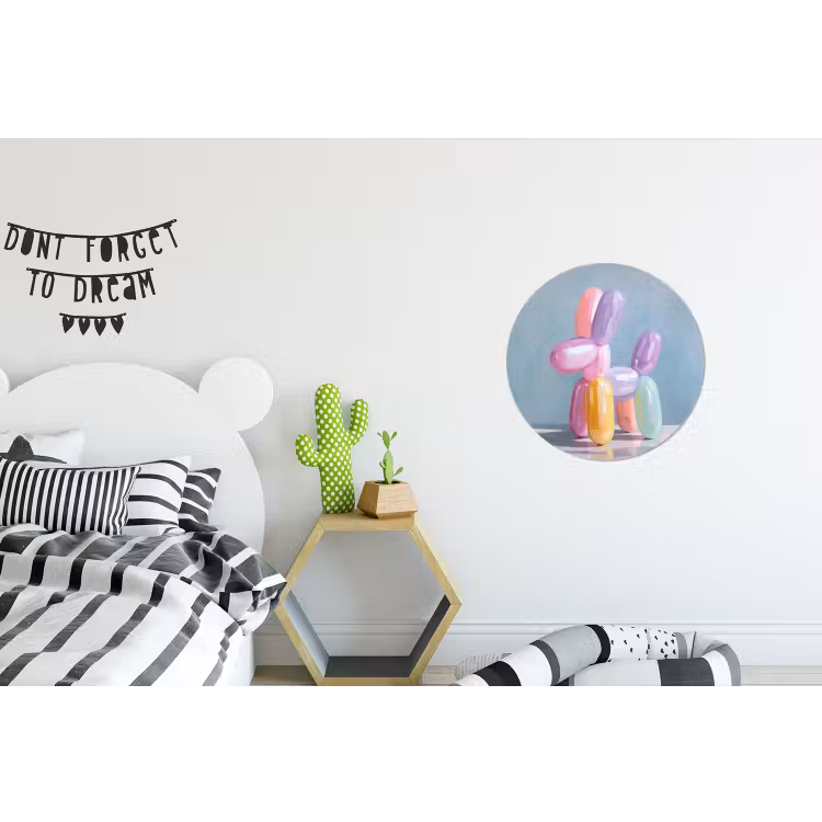 Wandcirkel - Aluminium - Dier - Ballon - Pasteltinten - Glanzend — 5