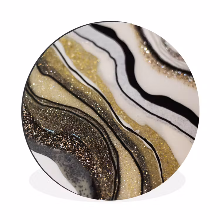 Wandcirkel - Aluminium - Edelsteen - Abstract - Marmer - Natuur — 1